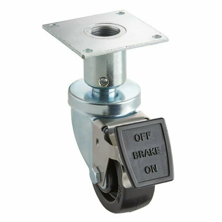 PITCO and Anets Equivalent 3in Swivel Adjustable Height Plate Caster with Brake for Fryers 190336PITSB